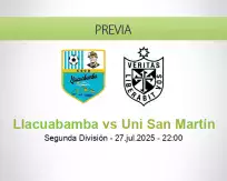 Pronóstico Llacuabamba Uni San Martín (27 julio 2025)