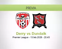 Pronóstico Derry Dundalk (13 febrero 2026)