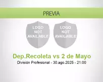 Pronóstico Dep.Recoleta 2 de Mayo (30 agosto 2025)