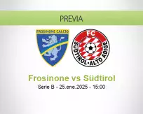 Pronóstico Frosinone Südtirol (25 enero 2025)