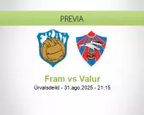 Pronóstico Fram Valur (31 agosto 2025)
