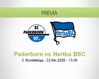 Pronóstico Paderborn Hertha BSC (22 febrero 2026)