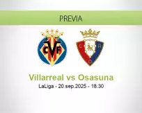 Pronóstico Villarreal Osasuna (20 setiembre 2025)