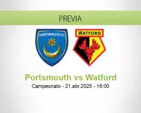 Pronóstico Portsmouth Watford (21 abril 2025)