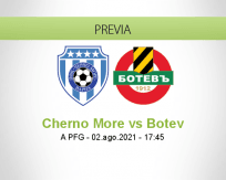 Pronóstico Cherno More Botev (02 agosto 2021)