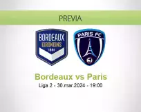 Pronóstico Bordeaux Paris (30 marzo 2024)