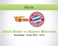 Pronóstico Union Berlin Bayern München (20 abril 2024)