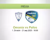 Pronóstico Omonia Pafos (21 septiembre 2025)