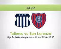 Talleres vs San Lorenzo
