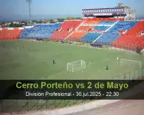 Pronóstico Cerro Porteño 2 de Mayo (30 julio 2025)