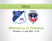 Pronóstico Millonarios Fortaleza (21 septiembre 2025)
