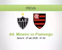 Pronóstico Atl. Mineiro Flamengo (27 abril 2026)