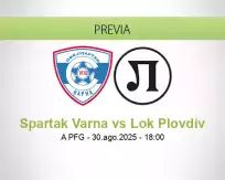 Pronóstico Spartak Varna Lok Plovdiv (30 agosto 2025)