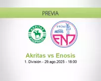 Pronóstico Akritas Enosis (29 agosto 2025)