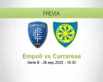 Pronóstico Empoli Carrarese (28 septiembre 2025)