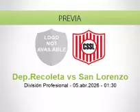 Pronóstico Dep.Recoleta San Lorenzo (04 abril 2026)