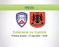 Pronóstico Coleraine Carrick (27 septiembre 2025)