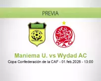 Pronóstico Maniema U. Wydad AC (01 febrero 2026)