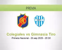 Pronóstico Colegiales Gimnasia Tiro (20 septiembre 2025)