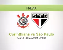 Pronóstico Corinthians São Paulo (20 noviembre 2025)