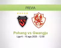 Pronóstico Pohang Gwangju (10 agosto 2025)