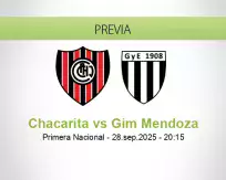 Pronóstico Chacarita Gim Mendoza (28 septiembre 2025)