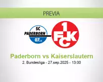 Pronóstico Paderborn Kaiserslautern (27 septiembre 2025)