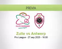Pronóstico Zulte Antwerp (27 septiembre 2025)