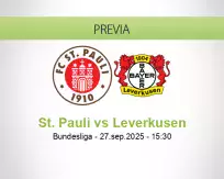 Pronóstico St. Pauli Leverkusen (27 septiembre 2025)