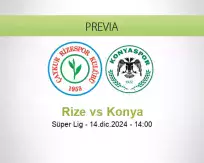 Pronóstico Rize Konya (14 diciembre 2024)