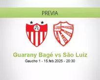 Pronóstico Guarany Bagé São Luiz (15 febrero 2025)