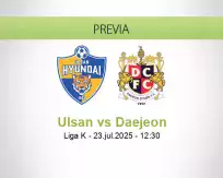 Pronóstico Ulsan Daejeon (23 julio 2025)