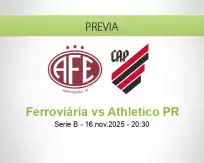 Pronóstico Ferroviária Athletico PR (16 noviembre 2025)