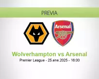 Pronóstico Wolverhampton Arsenal (25 enero 2025)