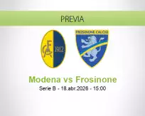 Pronóstico Modena Frosinone (18 abril 2026)