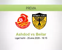 Pronóstico Ashdod Beitar (25 enero 2026)