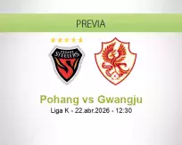 Pronóstico Pohang Gwangju (22 abril 2026)