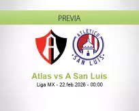 Pronóstico Atlas A San Luis (21 febrero 2026)