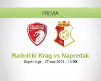 Pronóstico Radnički Krag Napredak (27 noviembre 2021)