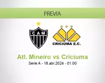 Pronóstico Atl. Mineiro Criciuma (17 abril 2024)