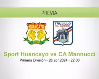 Pronóstico Sport Huancayo CA Mannucci (26 abril 2024)