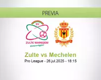 Pronóstico Zulte Mechelen (26 julio 2025)