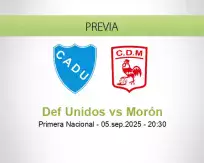 Pronóstico Def Unidos Morón (05 septiembre 2025)