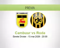 Pronóstico Cambuur Roda (13 marzo 2026)