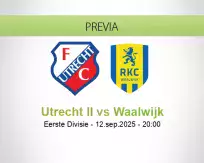 Pronóstico Utrecht II Waalwijk (12 septiembre 2025)