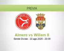 Pronóstico Almere Willem II (22 agosto 2025)