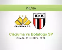 Pronóstico Criciuma Botafogo SP (16 noviembre 2025)