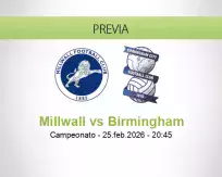 Pronóstico Millwall Birmingham (25 febrero 2026)