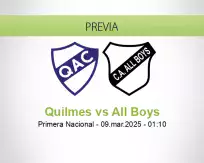 Pronóstico Quilmes All Boys (09 marzo 2025)