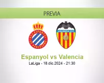 Pronóstico Espanyol Valencia (18 diciembre 2024)